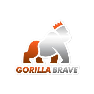 GorillaBrave (Orange/White) Bubble-free stickers